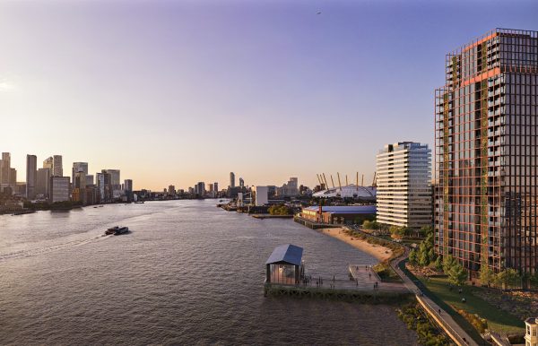 Cityscape photo locating Modern Wharf in London