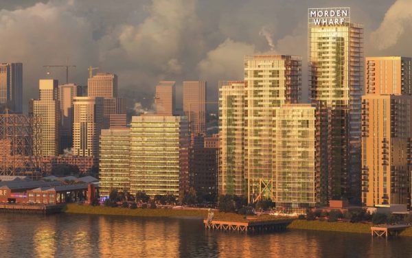 Digital rendering of finished Modern Wharf site